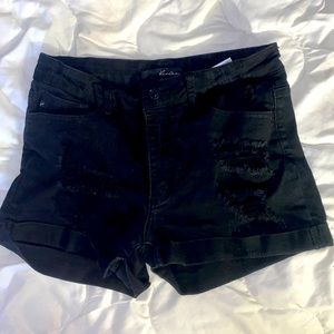 Black jean shorts